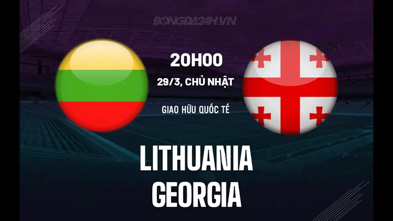 Cầu thủ Lithuania và Georgia đấu tranh gay gắt trên sân Cầu thủ Lithuania và Georgia đấu tranh gay gắt trên sân