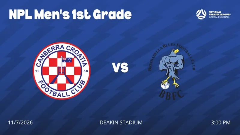 Cầu thủ Canberra Croatia ghi bàn thắng quyết định trước Brindabella